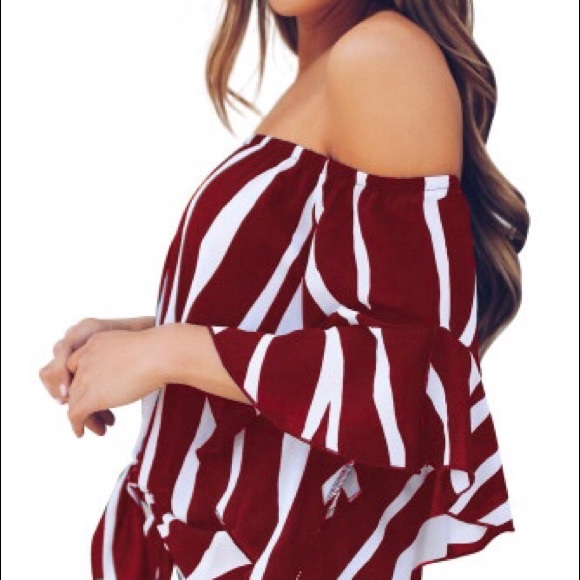 Women's Off-Shoulder Zebra Print Blouse - Picture 4 of 10